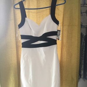 White and black guess dress